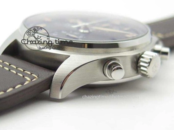 MIROTIME 0216 Pilot Chrono SS IW387808 CF3 ZF 1:1 Best Edition On Brown Leather Strap A Soft 7328